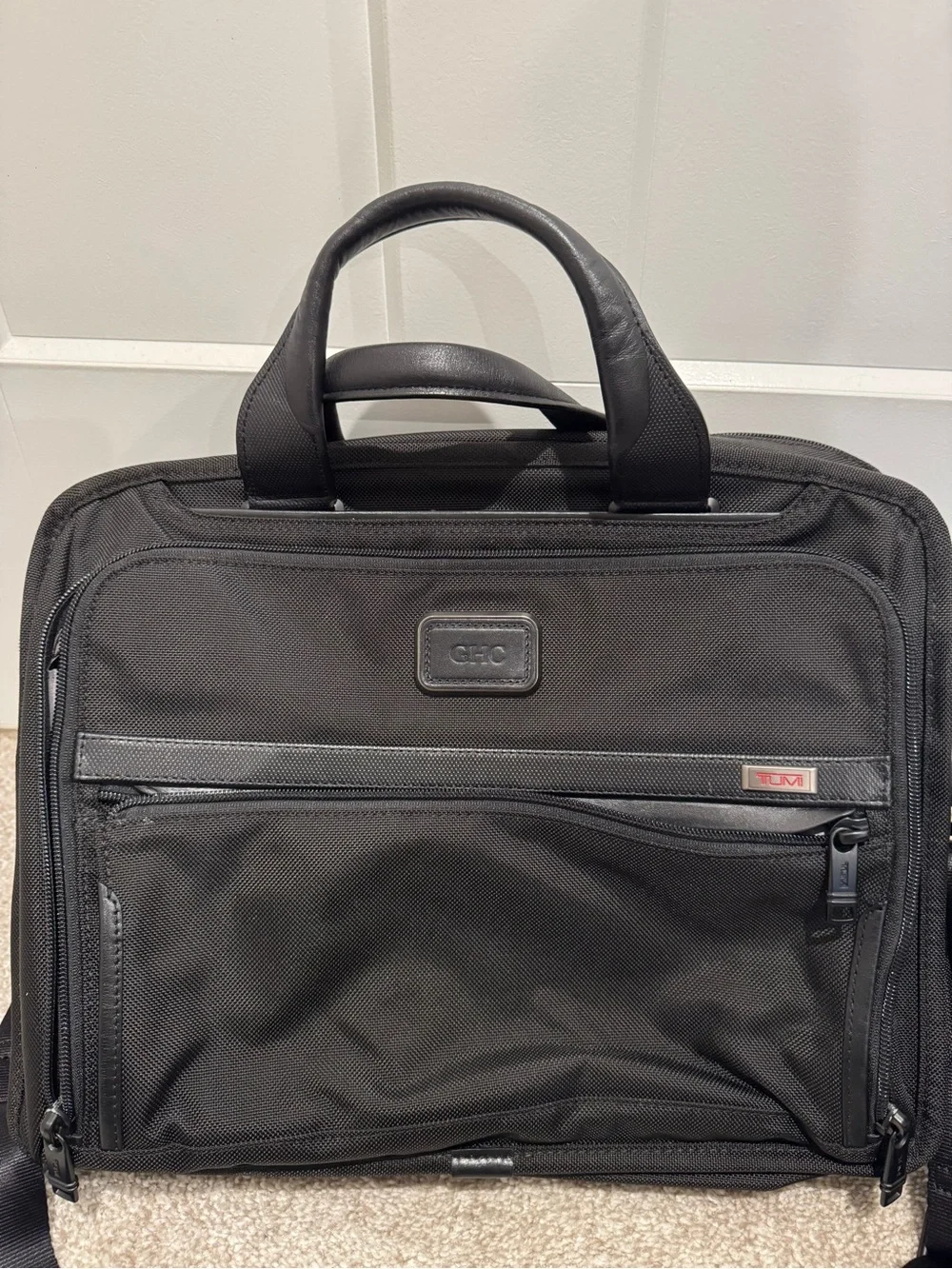 Tumi Black Laptop Briefcase with Removable Shoulder Strap